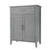 Teamson Home Mercer Mid Century Modern Wooden Floor Storage Cabinet