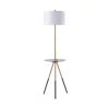 Teamson Home Myra Floor Lamp With Glass Table And Built-in Usb