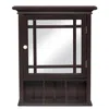 Teamson Home Neal Removable Wooden Medicine Cabinet With Mirrored Door, Espresso