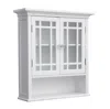Teamson Home Neal Removable Wooden Wall Cabinet With 2 Glass Doors, White