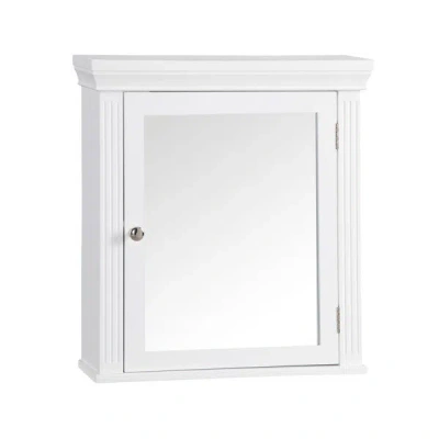 Teamson Home Removable Wooden Medicine Cabinet With Crown Molded Top, White