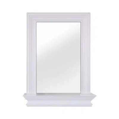 Teamson Home Stratford Wooden Wall Mirror With Storage Shelf, White