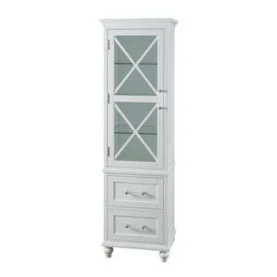 Teamson Home Wooden Bathroom Cabinet Linen Adjustable White Elg-634s