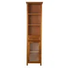 Teamson Home Wooden Bathroom Cabinet Linen & 1 Drawer Brown Oak Elg-544