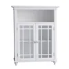 Teamson Home Wooden Bathroom Floor Cabinet 2 Doors Neal White 7466
