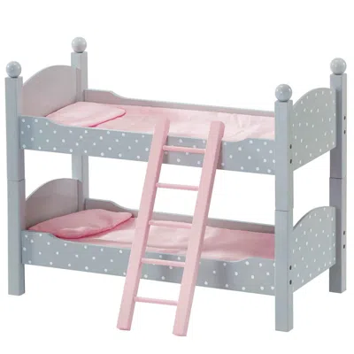 Teamson Kids 18" Wooden Dolls Bunk Bed Grey Doll Furniture Td-0095ag In Multi
