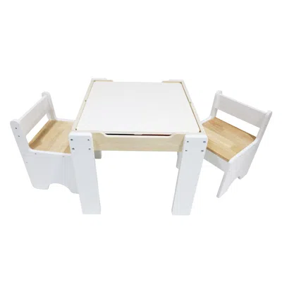 Teamson Kids 3-pc. Multi-activity Table With Reversible Tabletop & Storage In White