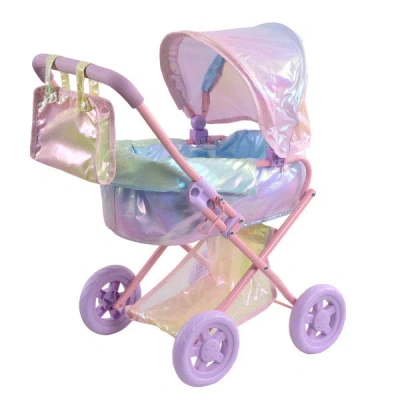 Teamson Kids Baby Doll Stroller Buggy Pram Iridescent Color Ol-00017
