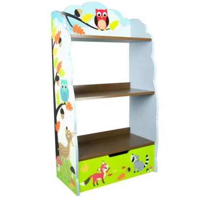 Teamson Kids Childrens Blue Kids Wooden Bookcase Book Shelf Storage Td-11704a