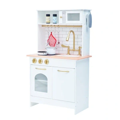 Teamson Kids Little Chef Boston Classic Kids Kitchen Playset, White/natural In Multi