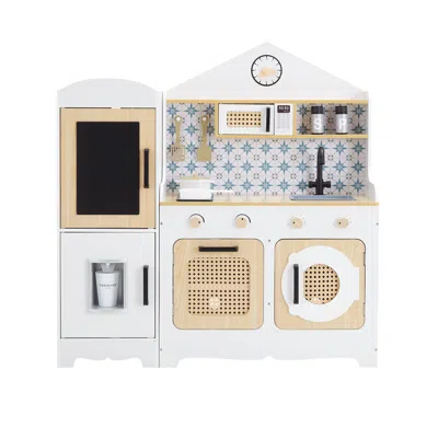 Teamson Kids Little Chef Morocco Play Kitchen & 11 Pc. Accessory Set, White/natural In Multi