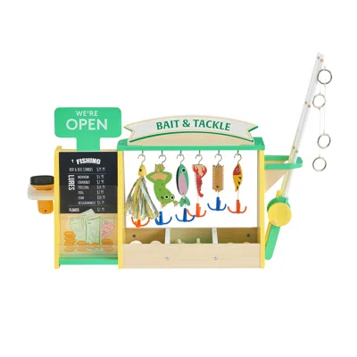 Teamson Kids My Little Helper Fishing Shop & 26 Pc. Accessory Set, Green/yellow In Multi
