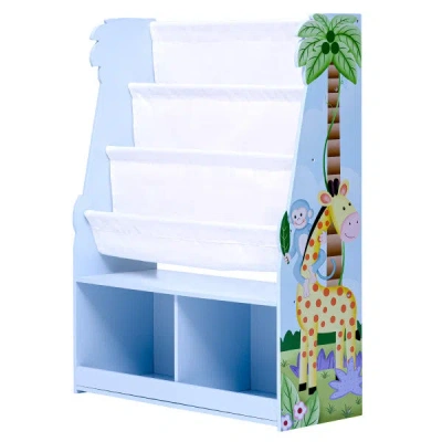 Teamson Kids Sunny Safari Kids Wooden Bookcase With Storage Multi Td-13410ss