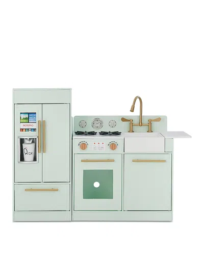 Teamson Little Chef Charlotte Modern Mint Gold Play Kitchen - Ages 3+ In Green