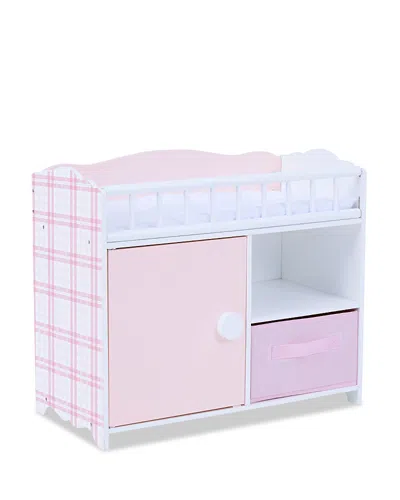 Teamson Olivia's Little World By  Kids Aurora Princess Pink Plaid Baby Doll Bed With Accessories Pink