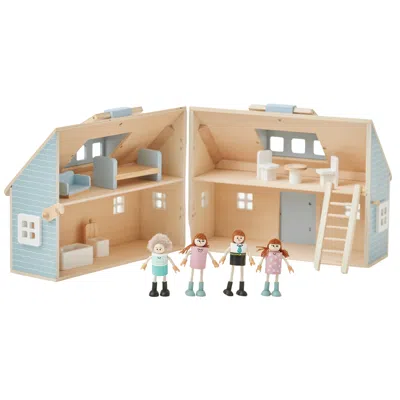 Teamson Olivia's Little World Quaint Portable Dolls Cottage & Accessories For 3.5" Dolls In Brown