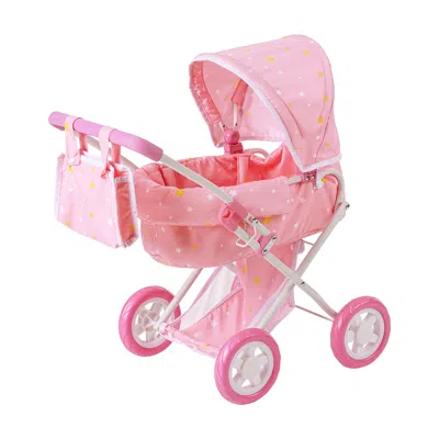 Teamson Olivia's Little World Wishing Stars Deluxe 2-in-1 Baby Doll Stroller With Matching Mini Diaper Bag,  In Pink