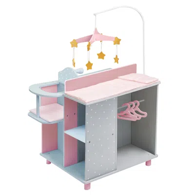 Teamson Pink Doll Changing Bed Storage By  Kids Wooden Furniture Toy Td-0203ag