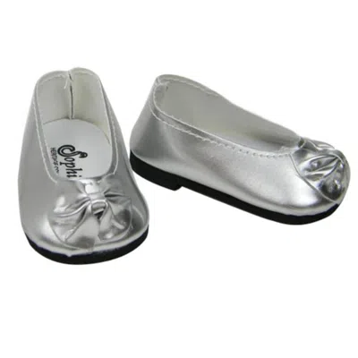 Teamson Sophia's - 18" Doll - Patent Bow Shoe - Silver In Gold