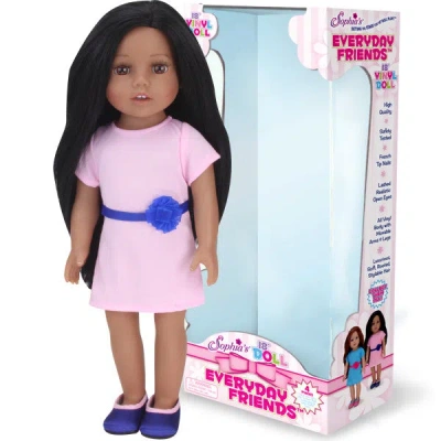 Teamson Sophia's 18" All Vinyl Dark Brown Hair Doll "brooklyn" With Brown Eyes In Multi