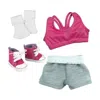 Teamson Sophia's 18" Doll Sports Bra, Gray Shorts, Ankle Socks & Pink Hi Tops Pink