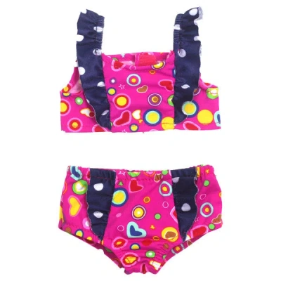 Teamson Sophia's 18" Doll Swimsuit Set, Hot Pink In Metallic