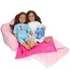 Teamson Sophia's 2-in-1 Plush Pull-out Sofa Bed For Two 18'' Dolls, Pink