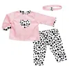 Teamson Sophia's 3 Piece Dalmatian Print Set For 15" Dolls, Pink