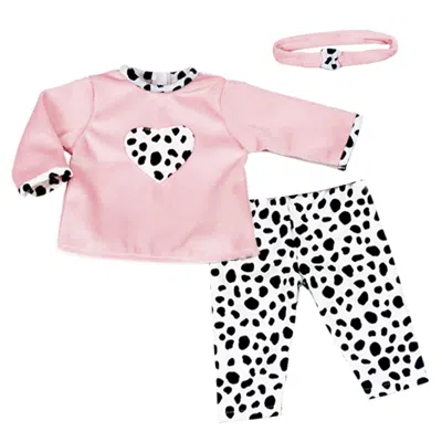 Teamson Sophia's 3 Piece Dalmatian Print Set For 15" Dolls, Pink