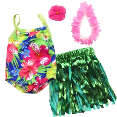 Teamson Sophia's 4 Piece Hawaiian Floral Bathing Suit Set For 18'' Dolls In Multi