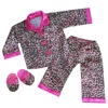 Teamson Sophia's Animal Print Pajama Set For 18" Dolls, Pink/black