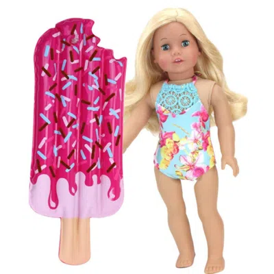Teamson Sophia's Bathing Suit And Popsicle Pool Float Set For 18" Dolls In Multi