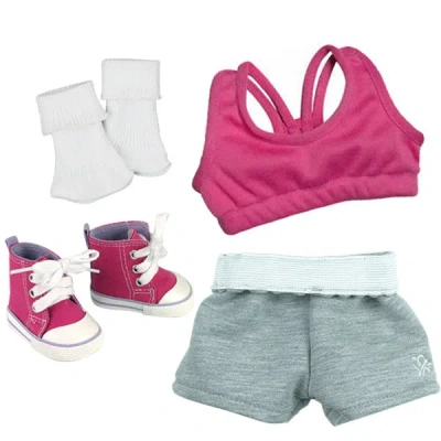 Teamson Sophia's Bra, Shorts, Socks And Hi-top Sneakers For 18" Dolls In Pink