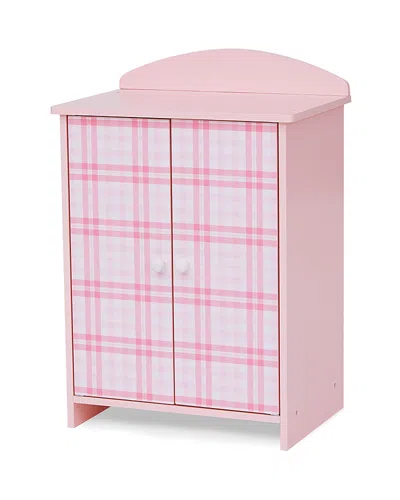 TEAMSON SOPHIA'S BY TEAMSON KIDS AURORA PRINCESS 18 DOLL PINK PLAID CLOSET WITH BATHROBE & SLIPPER PINK/WHIT