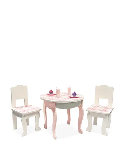 TEAMSON SOPHIA'S BY TEAMSON KIDS AURORA PRINCESS 18 DOLL PINK PLAID TABLE & CHAIR WITH ACCESSORIES, DELIGHT 