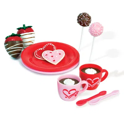 Teamson Sophia's Dessert Set With Hot Cocoa For 18 Inch Dolls, Red/pink In Multi