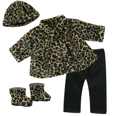 Teamson Sophia's Doll Coat, Hat, Leggings, And Boots Set For 18" Dolls In Animal Print