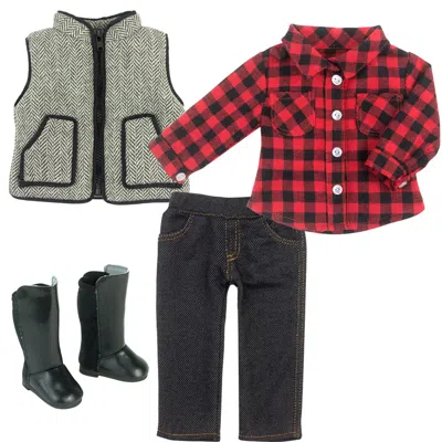 Teamson Sophia's Doll Shirt, Jeggings, Vest, And Boots Set For 18" Dolls In Multi