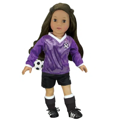 Teamson Sophia's Doll Soccer Outfit 6-piece Set With Ball For 18" Dolls In Purple