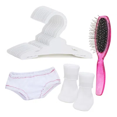 Teamson Sophia's Hangers, Hairbrush, Undies, And Socks Set For 18" Dolls In Pink