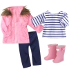 Teamson Sophia's Jacket, Leggings, T-shirt, And Rain Boots For 18" Dolls