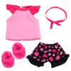 Teamson Sophia's Pajama Set With Slippers For 14.5" Dolls, Pink/black