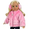 Teamson Sophia's Pink Faux Fur Coat And Earmuff Headband Set For 18" Dolls