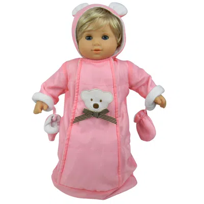 Teamson Sophia's Polar Bear Bunting Snowsuit Sack For 15" Dolls, Pink