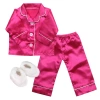 Teamson Sophia's Satin Pajama Set With Slippers For 18" Dolls, Hot Pink