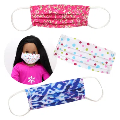 Teamson Sophia's Set Of 3 Printed Face Masks For 18" Dolls & Stuffed Animals, Multi