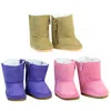 Teamson Sophia's Set Of 3 Suede Winter Boots For 18" Dolls, Pink/purple/tan