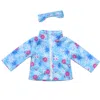 Teamson Sophia's Snowflake Print Fleece Jacket & Matching Earmuff Set For 18" Dolls, Light Blue