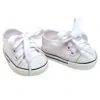 Teamson Sophia's White Canvas Sneaker Shoes With Laces For 18" Dolls
