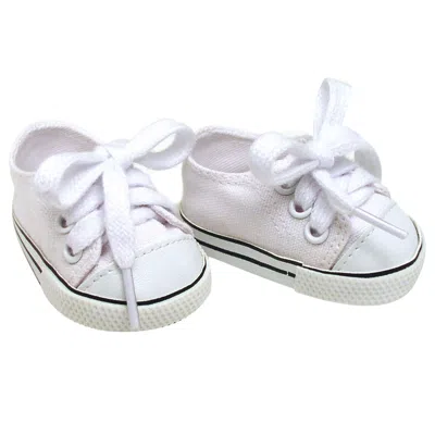Teamson Sophia's White Canvas Sneaker Shoes With Laces For 18" Dolls